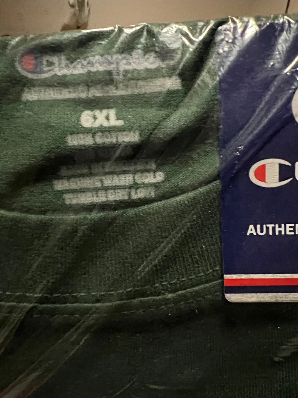 Champion Green Tee with White and Red Logo Sz 6axL - Picture 2 of 3